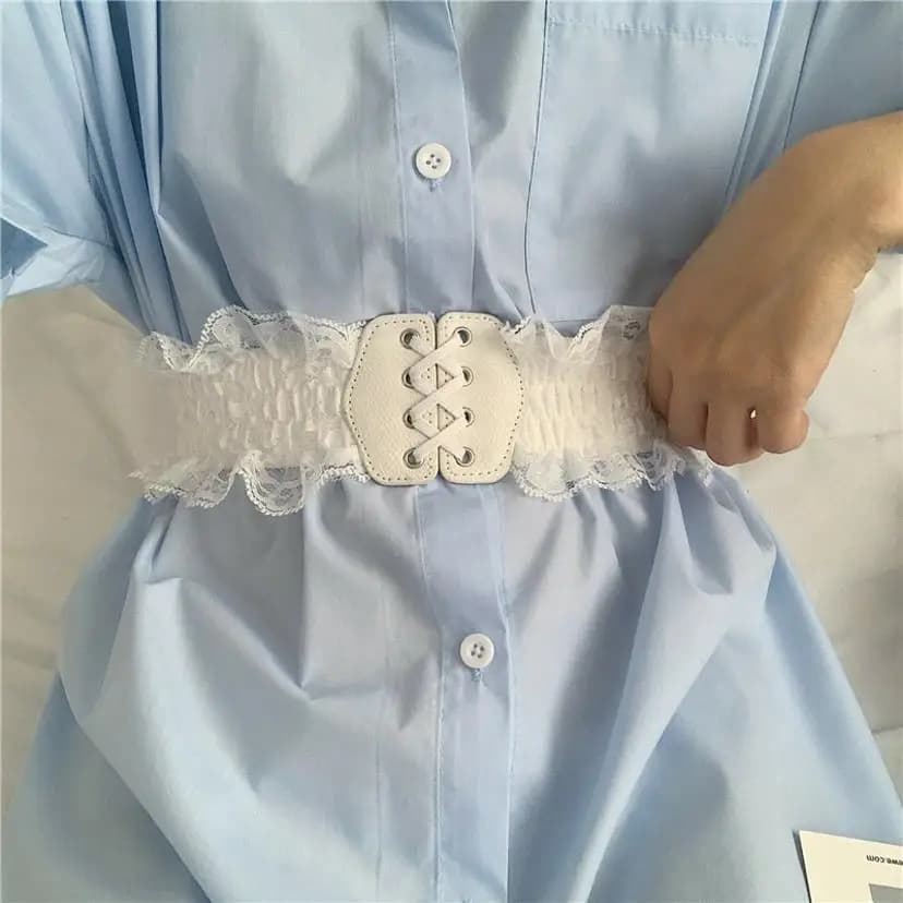 1 Pcs Lace Waist Cinching Belt Cute And Slimming Waist Cinching Belt Paired With Skirt Retro Style Women's Elastic Waistband