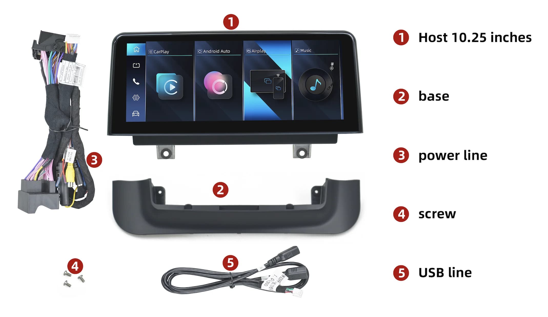 Schermo multimediale touch screen per auto con Android Auto Wireless e CarPlay per BMW Serie 3 E90/E91/E92/E93 Serie 5 E60 E61 E63 Display CCC/CIC