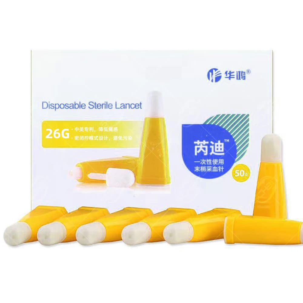 50 Pieces Disposable Hands Sterili per Prelievo Sangue, Autoretractile 26G, Peripheral Pressure Lancettes for Indorant Sample