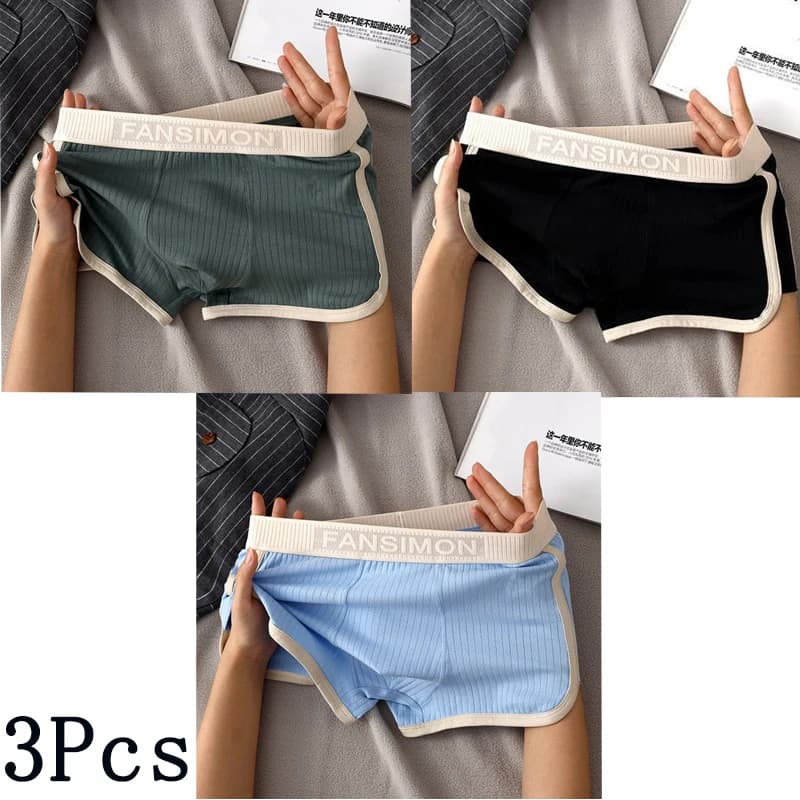 3 Pz/lotto Mutandine A Righe Sexy da Uomo Boxer Shorts Biancheria Intima Maschile Boxer Homme U Convesso Pantaloncini Lingerie Mutande