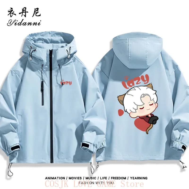 Felpa con Cappuccio e Zip Love and Deepspace, Stile Anime Cartoon, Sylus Xavier Caleb Cat, per Uomo e Donna, Studenti, Autunno, Maniche Lunghe