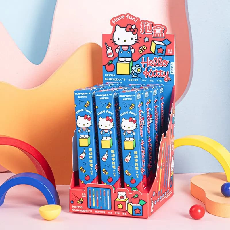 Sanrio Hello Kitty Press Gel Pen Blind Box KT Cat Joint Writing Gel Pen Kawaii Stationery Regalo da collezione per studentesse