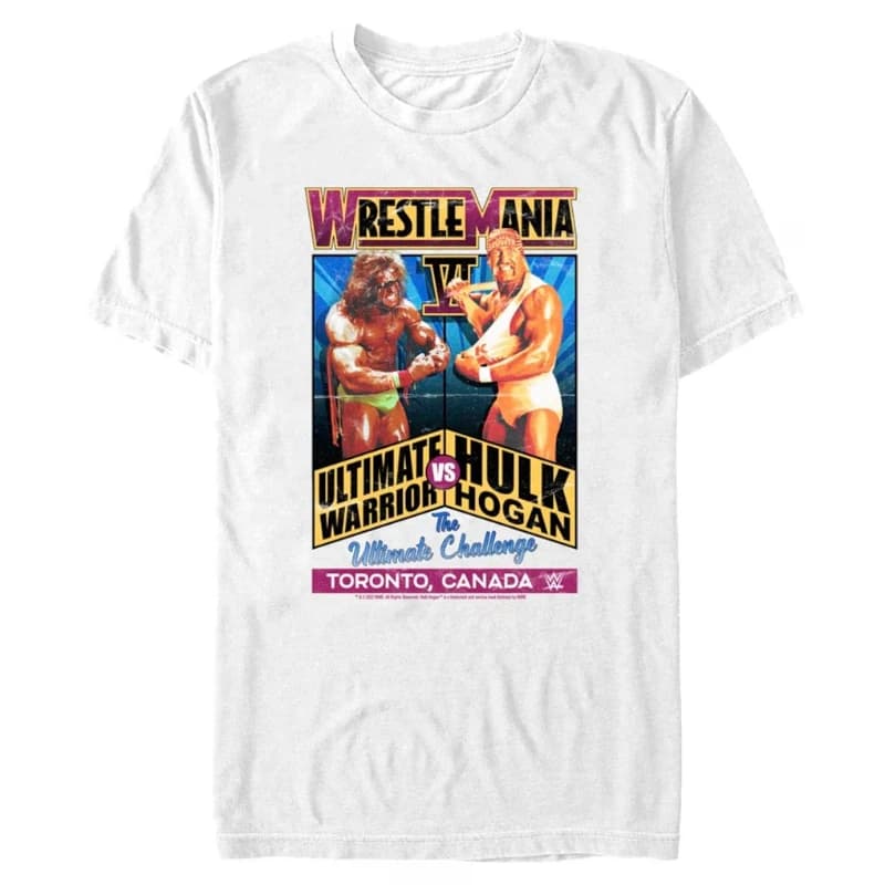 Ultimate Warrior VS Hulk Hogan Camicia da uomo in cotone 100% camicie grafiche da wrestling oversize Nuova maglietta estiva Y2k da donna