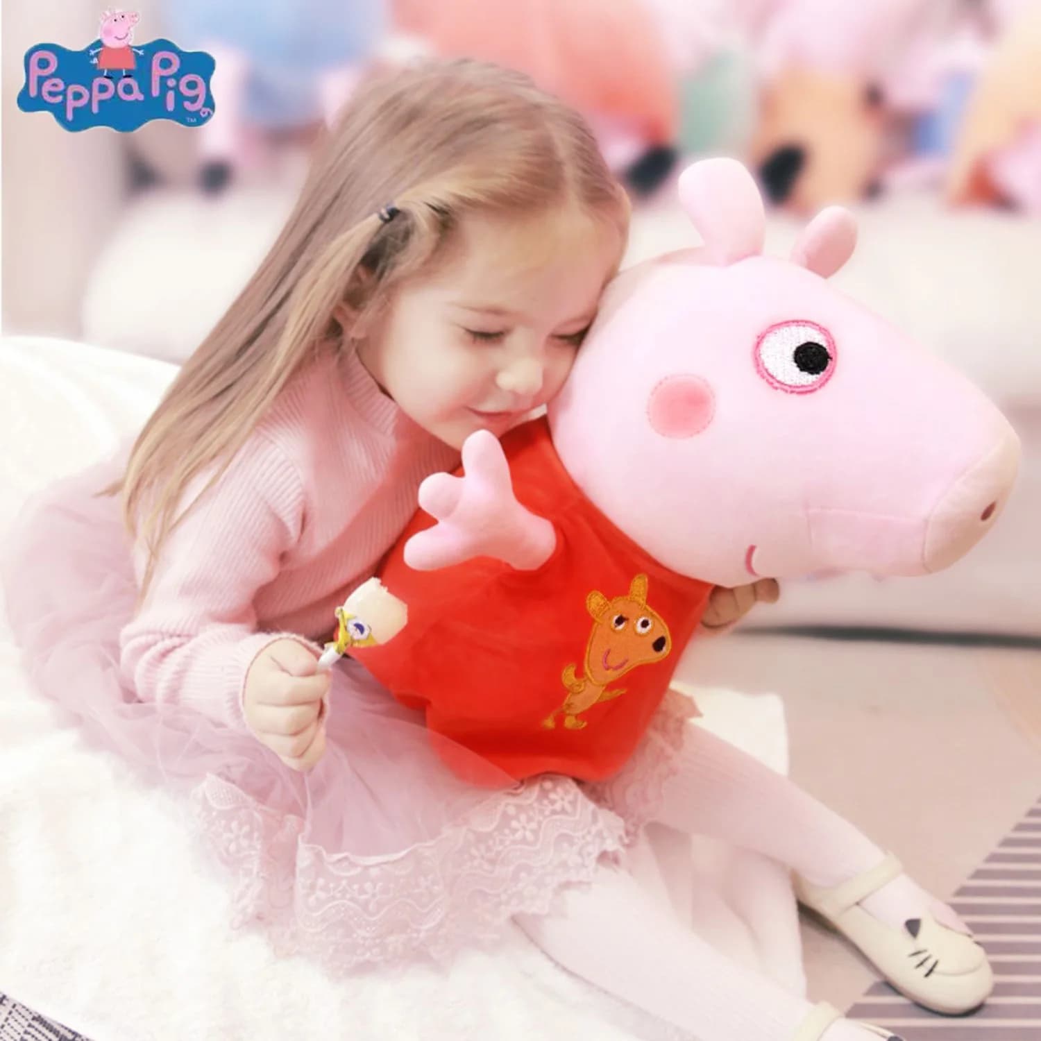 Big size 46 cm Genuino Peppa Pig peppa george Dinosauro mummia papà bambini morbido peluche bambola compleanno regalo giocattolo di Natale Spedizione gratuita