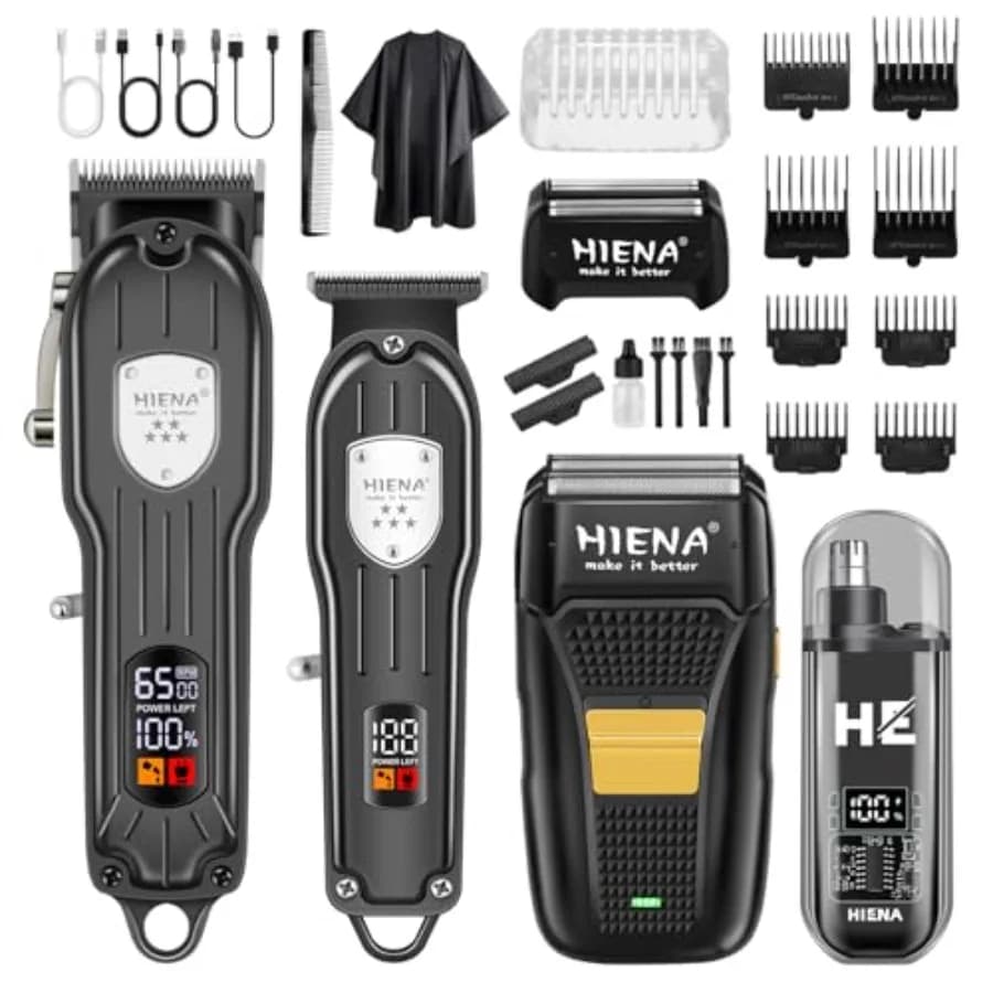 Kit Professionale per Taglio Capelli, Set Ricaricabile Senza Fili per Barbiere, Rasoio Elettrico e Regolabarba