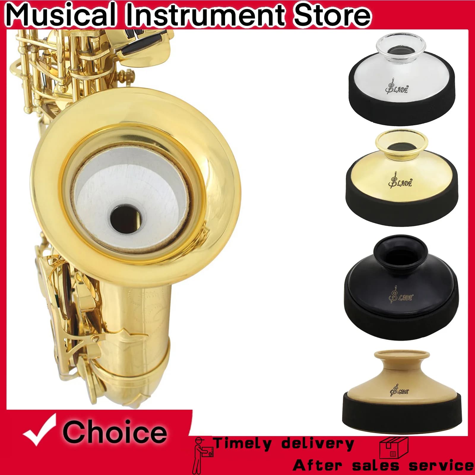SLADE Contralized Saxophone Silencer Silencer for round light ABS dampener for accessories for beginners for contralto saxophone