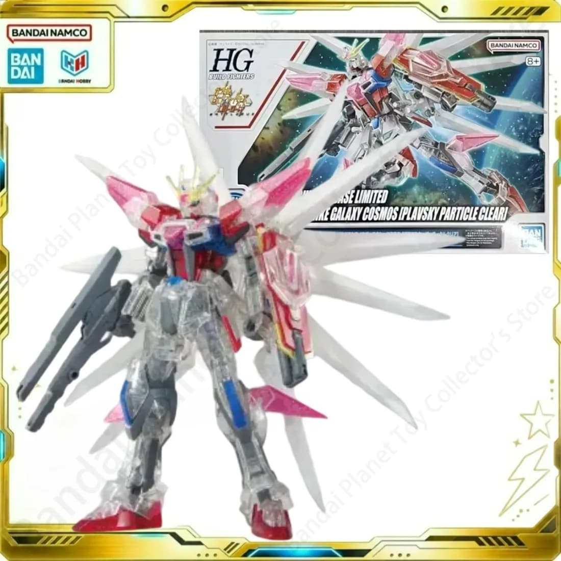 Bandai Action Original Gundam Model Anime HG 1/144 Build Strike Galaxy Cosmos Plavsky Particle Clear Figure Building Model Kit