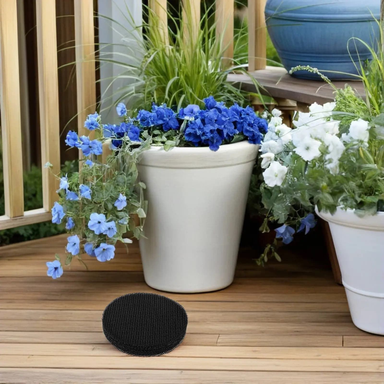 100 Pezzi di Rete in Plastica Rotonda per Vasi di Fiori, Filtro di Drenaggio per Piante Succulente, Bonsai, Piante da Interno ed Esterno, Diametro 4,5cm-10cm