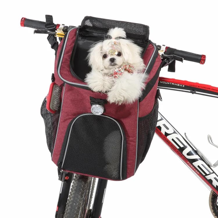 Borsa da trasporto per animali domestici, da auto, da bicicletta, a doppia tracolla, rimovibile, portatile, per cani