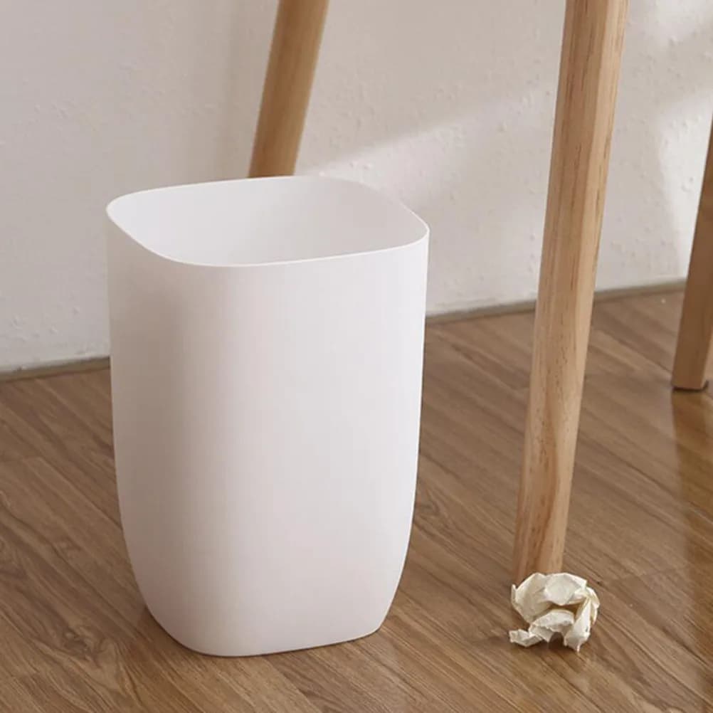 Cestino per Rifiuti in Plastica a Strato Singolo, Moderno e Compatto per Bagno, Camera da Letto, Ufficio, Soggiorno, Facile da Pulire con Base Antiscivolo