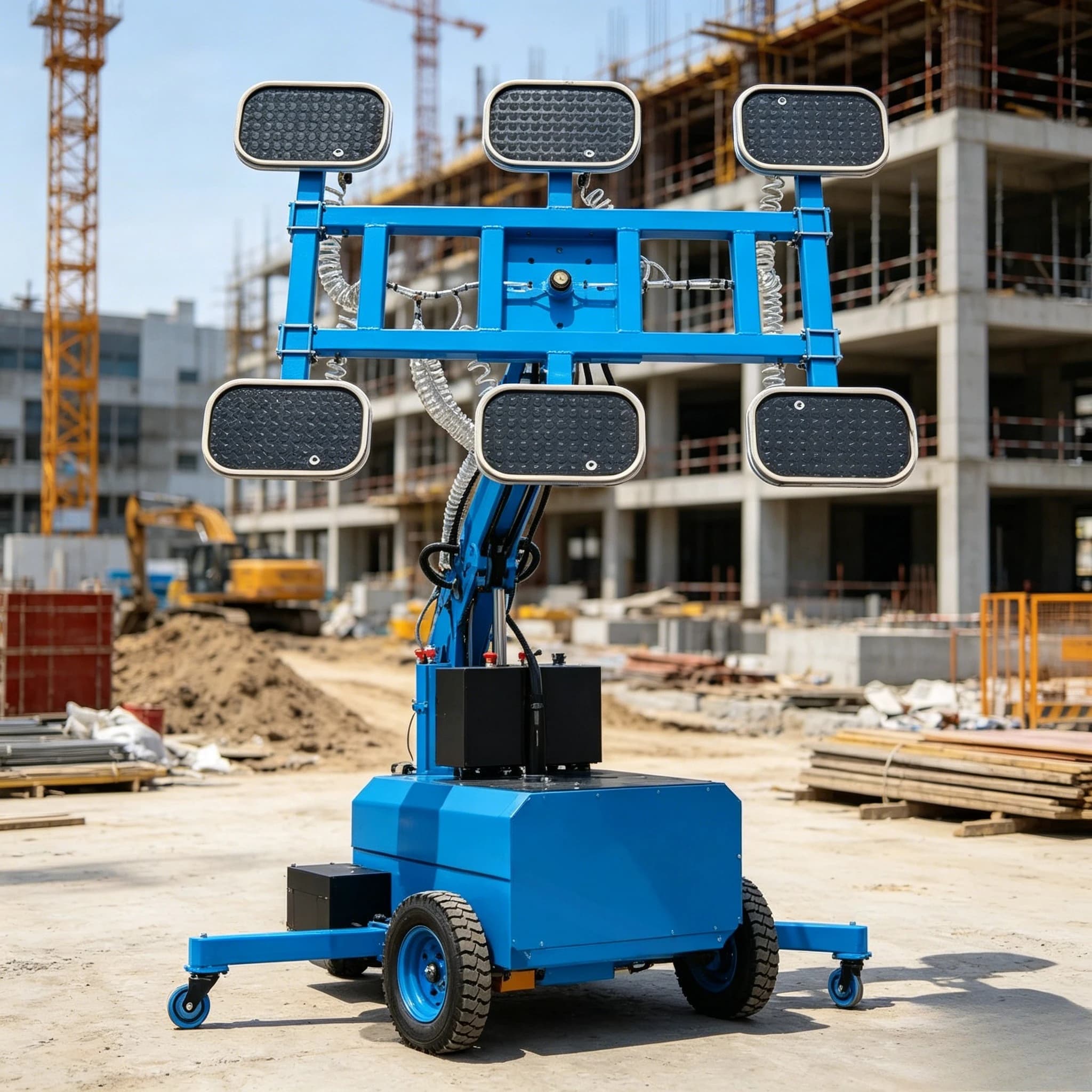 Manipolatore per Vetri a Parete Sottovuoto, Braccio Robotico per Manipolazione 800 Kg, Carrello a Ventosa Elettrico per Installazione Vetri Personalizzato