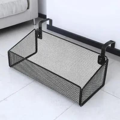 Cestino portaoggetti sospeso per comodino, dormitorio, scrivania, utilizzabile su ringhiera, cestino organizer portatile in metallo per comodino, per controller e snack