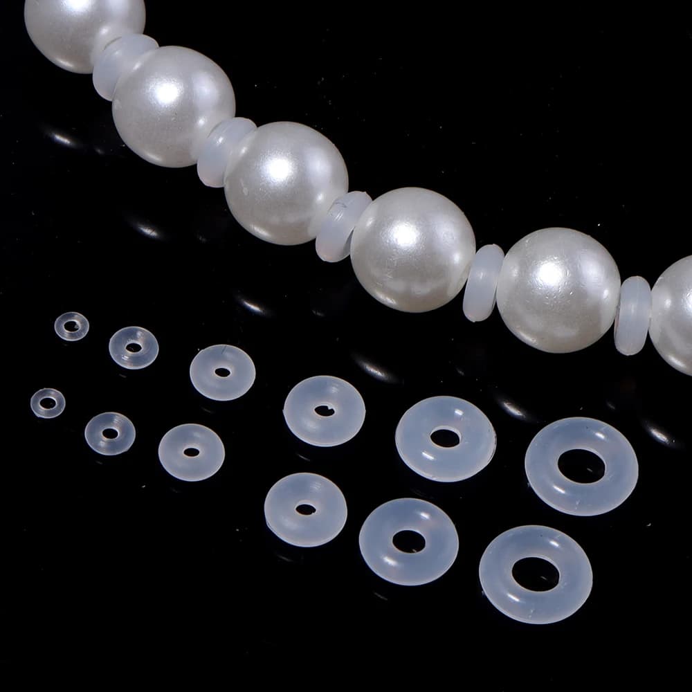 100pcs/lot White Colorful Silicone Rubber Clip Charms Safety Stopper Beads For DIY Bracelet Necklace Jewelry Making Accessories