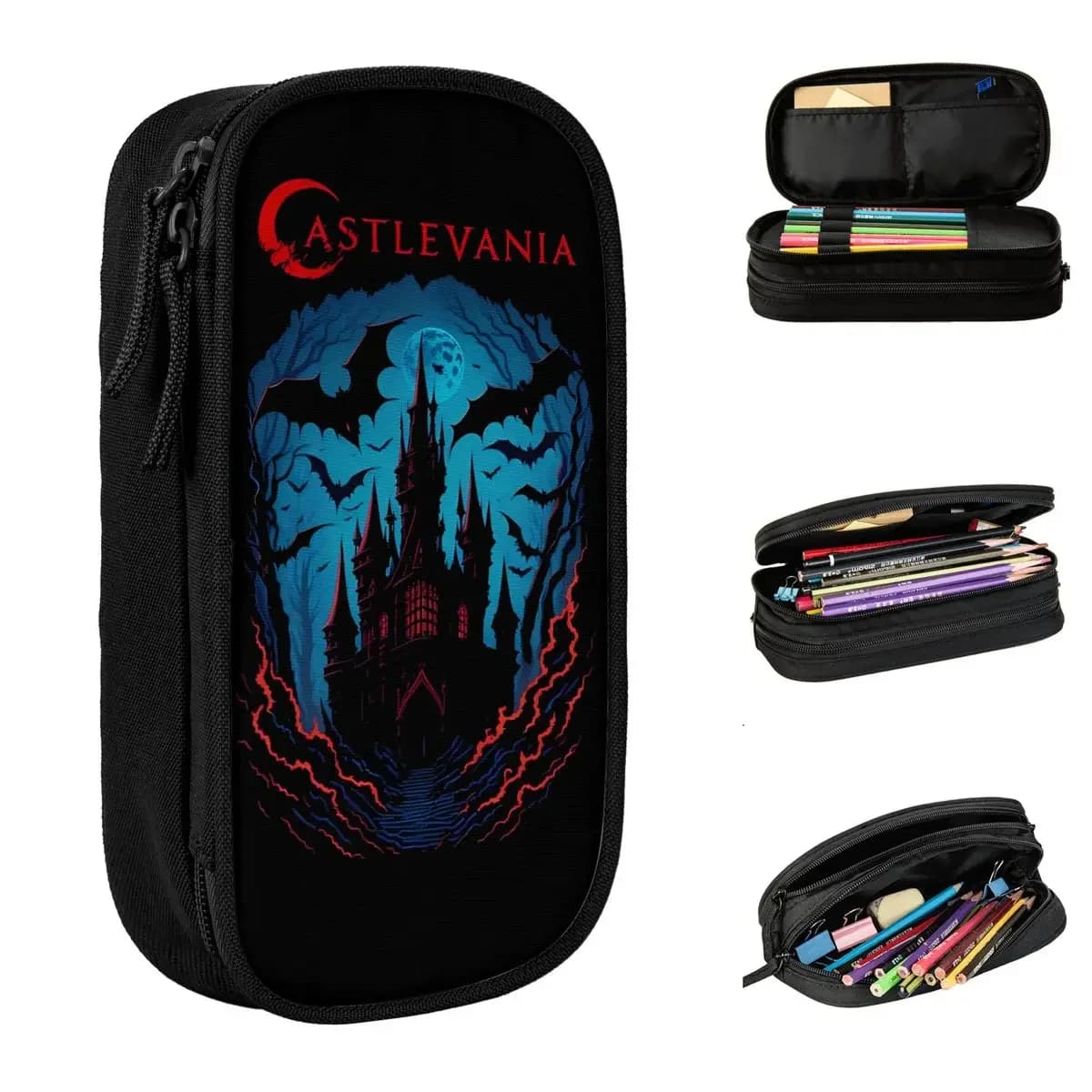Castlevania Blue Mist Merch Astuccio per matite Accessori scolastici di grande capacità Astuccio per matite Cancelleria Regalo straordinario