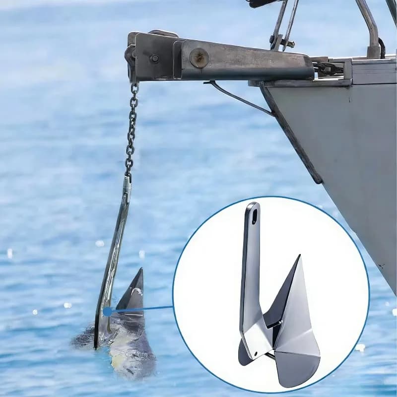 Accessori Ancoraggio a Grappino Grande in Acciaio Inossidabile per Yacht, Navi da Crociera e Barche da Pesca - Gancio Triangolare per Uso Marino Resistente