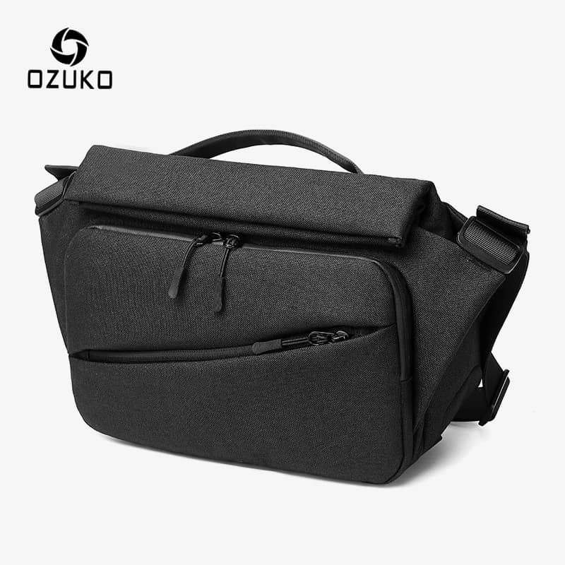 OZUKO Men's Shoulder Bags Men's Shoulder Bag with USB Charging Waterproof Multifunction Riding Shoulder Bag Men's Travel Bag New