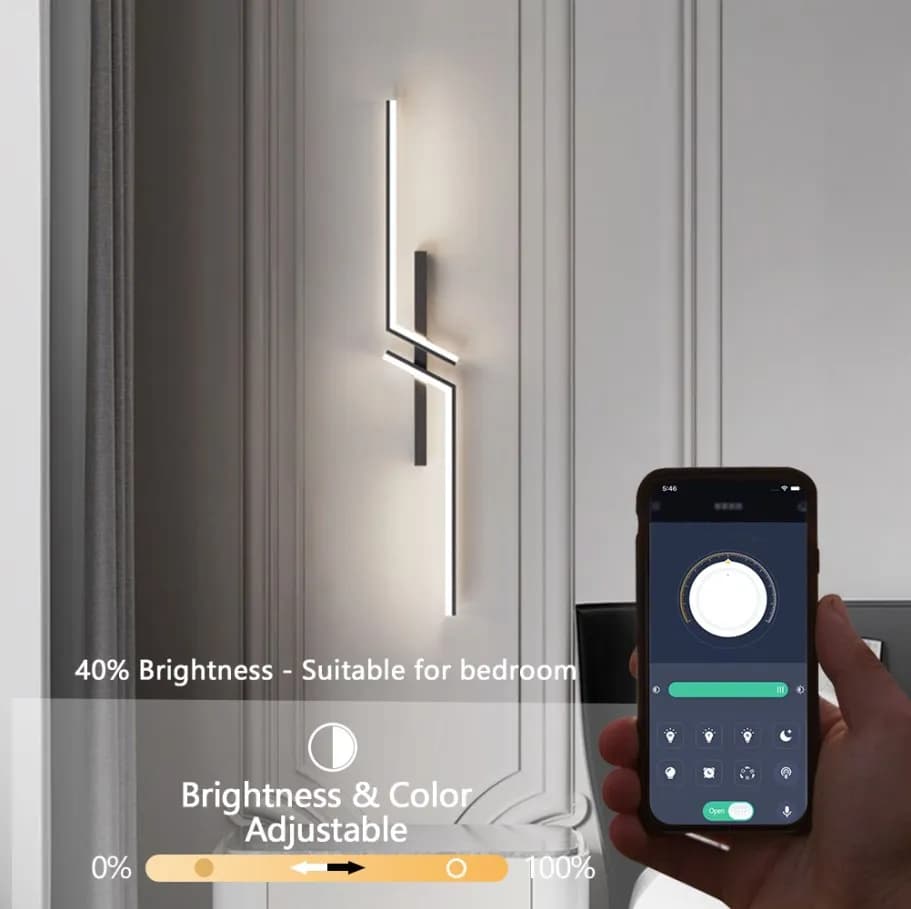 Lampada da parete a LED moderna intelligente dimmerabile a distanza camera da letto minimalista comodino applique soggiorno TV divano sfondo Indoor