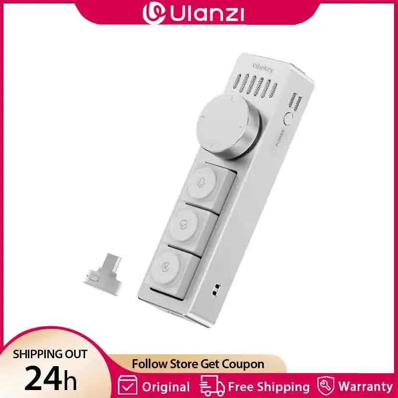 Ulanzi AU05 Vibe Key Al Voice Input Keyboard Mirophone 3 Keys Adjustable Knob for Codex Claude Gemini AI Coding Video Meeting