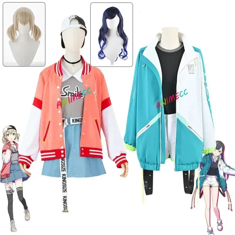 ANIMECC in XS-3XL Shiraishi An Azusawa Kohane Project Cosplay Sekai Colorful Scene Costume Wig Halloween Dresses for Women