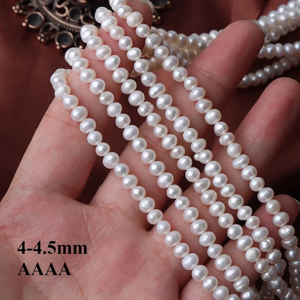 4-4.5mm 4A Natural White Freshwater close round shape loose pearl gift for DIY jewelry necklace accessories
