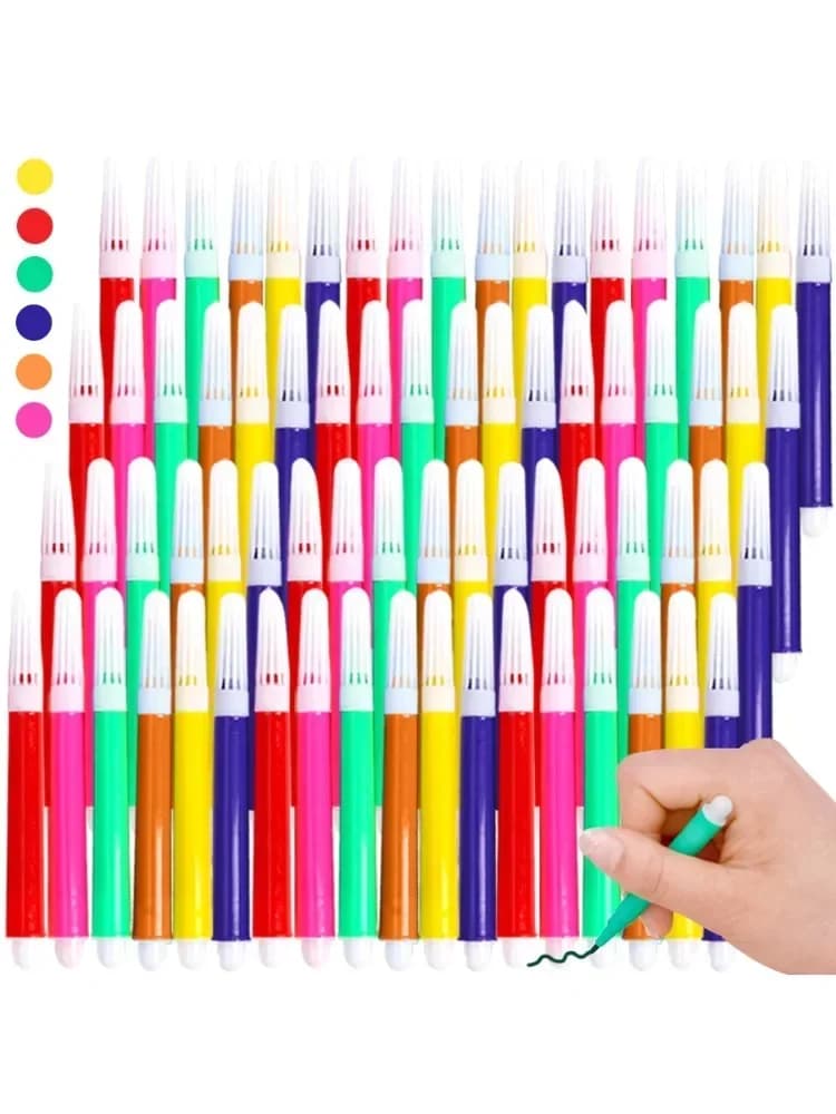 4-24 confezioni di penne per acquerello a 6 colori, mini pennarelli da disegno adatti per borse per graffiti in tessuto non tessuto, pittura, accessori di cancelleria artistica