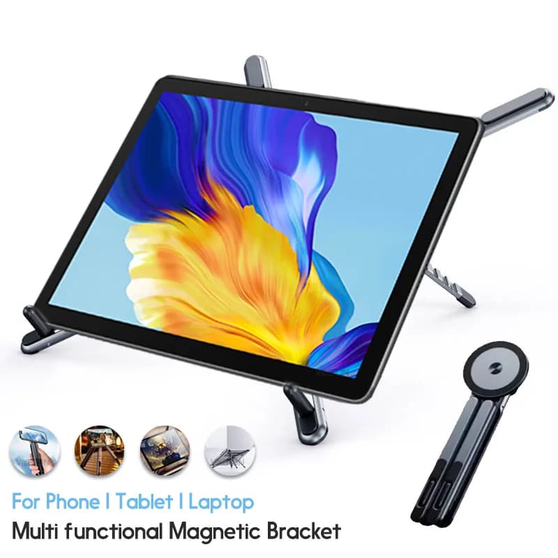 Supporto per telefono magnetico Foldale Supporto per tablet da tavolo regolabile multiforma per iPhone 17~12 Staffa per laptop con supporto portatile per treppiede