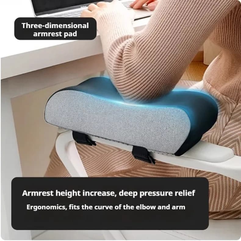 Cuscinetti per braccioli da ufficio, cuscino per aumento di altezza con memory foam spesso per sedia da computer, cuscino di supporto per braccioli per sedia da gioco