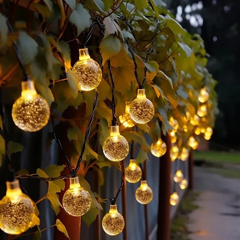 Luci a Sfera di Cristallo a Batteria, Catena Luminosa per Interni, Decorazioni per Matrimoni, Feste, Giardino e Compleanni