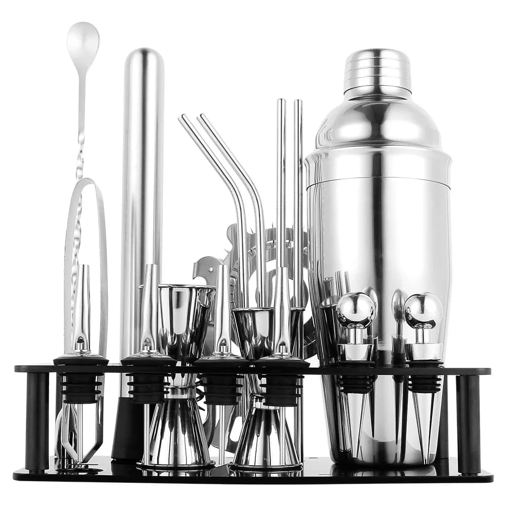 Set shaker per cocktail in vetro Kit da barista in acciaio inossidabile con scatole per mescolare Accessori per bar Strumenti completi per accessori per uso domestico