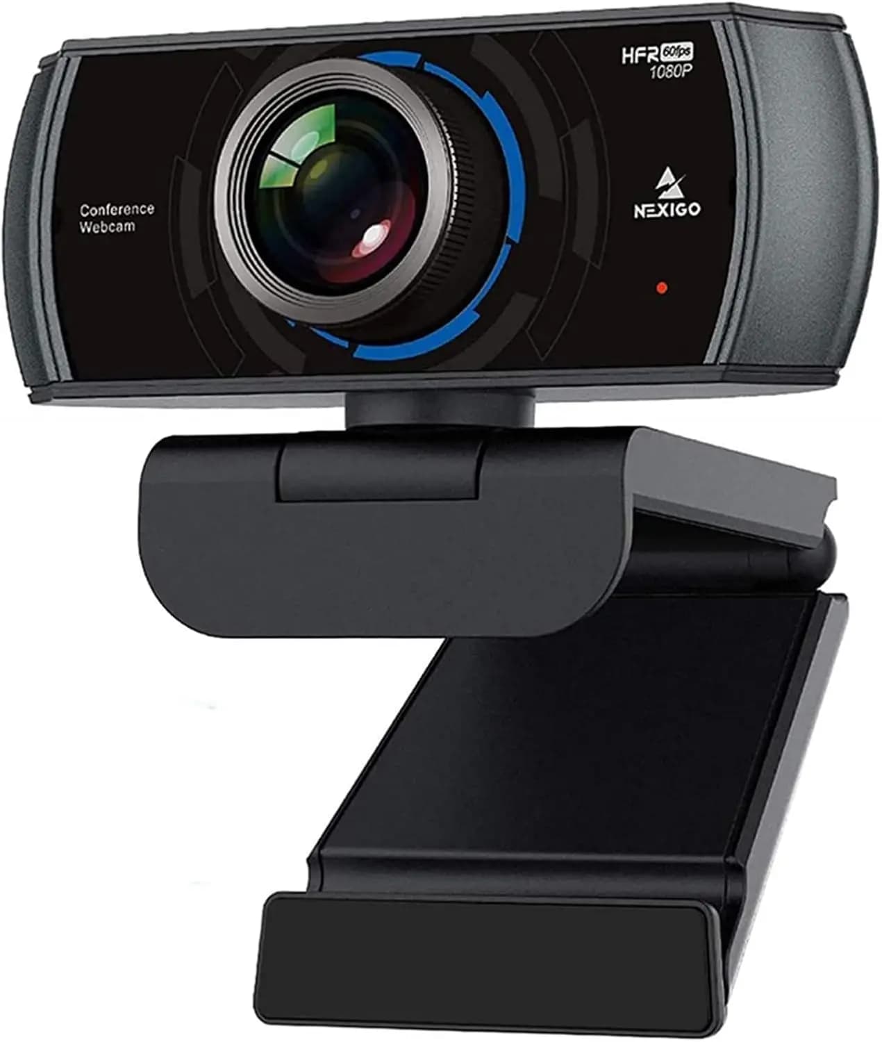 Webcam 1080P 60FPS with double microphones for noise reduction, 120 ° Wide angle lens for video calls on PC/Mac