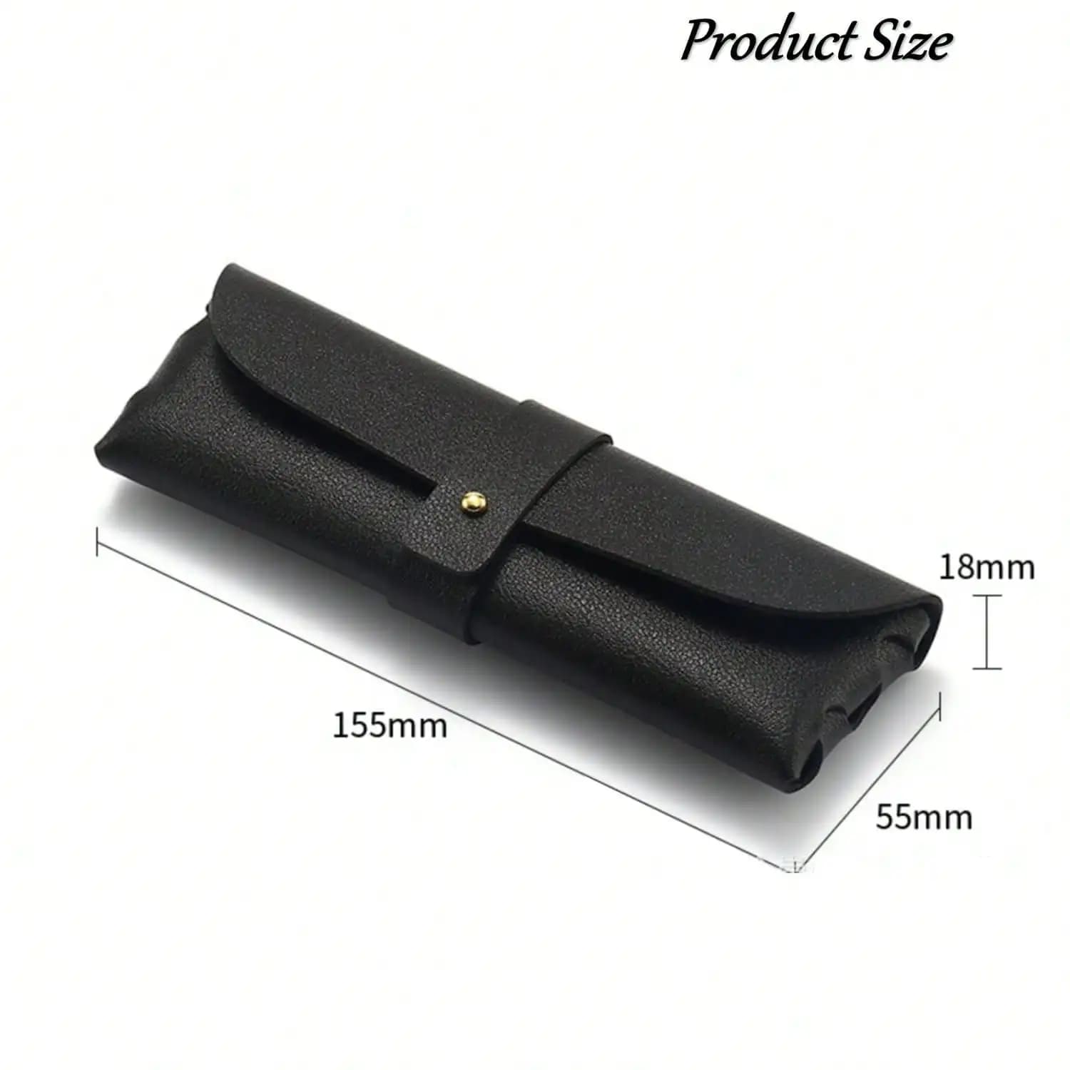 1pc Chic PU Leather Sunglasses Case For Women Men, Trendy Minimalist Portable Eyeglass Holder Effortless Protective Soft Glasses Sleeve pouch, Hypoallergenic Smooth Travel Companion Wrap Box Graduation Season Back To School Christmas