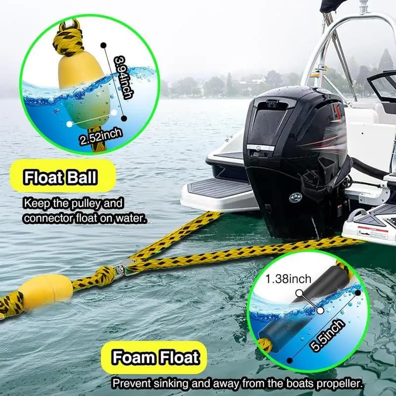 Water Ski Tow Harness Boat Control Tow Rope Tubing Harness High Strength Water Sport Towable Connector Pulling Towing Tube For