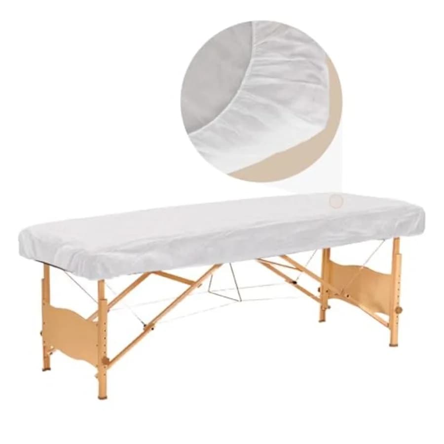 Lenzuola Monouso Elasticizzate per Lettino da Massaggio, Copriletto Monouso Resistente e Traspirante per Spa