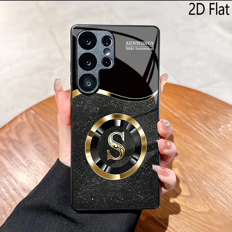 Black and Gold Letter for Samsung Galaxy S26/S25/S24 ULTRA S23/S22/S21/S20 PLUS FE A56,54,35,33,16 A22,23,24,25,A26,A05,A06 Phon