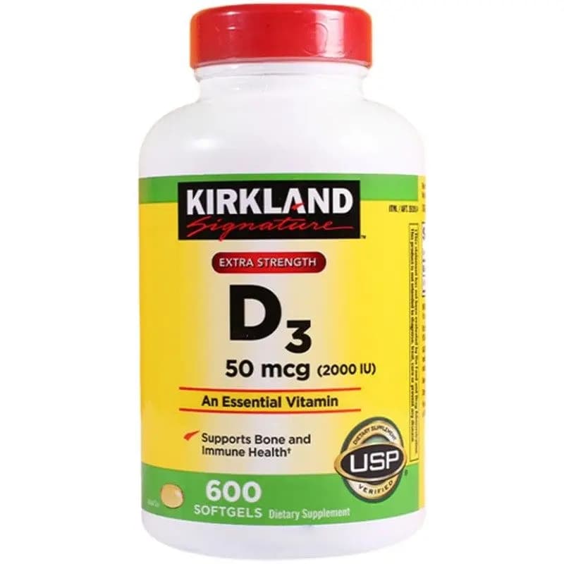 Vitamin D3 2000 UI (50 mcg), Vitamin D supplement for bone, teeth, muscles and immune system support