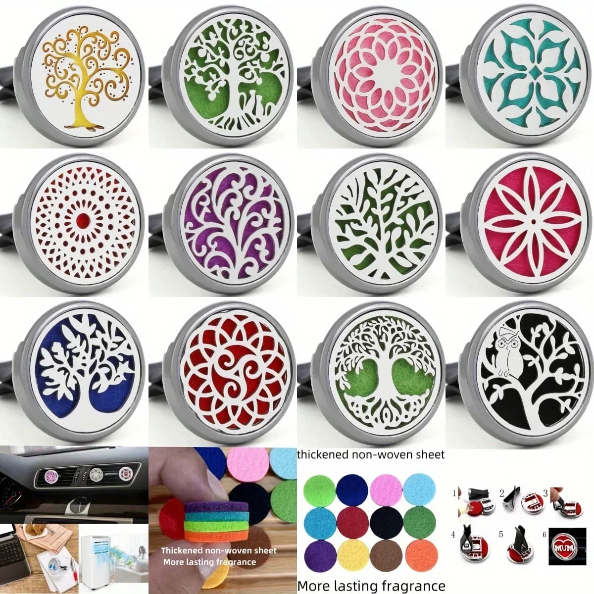 1 piece rechargeable car deodorant perfume diffuser clip, auto interior accessories with automatic air outlet, car aromatherapy diffuser