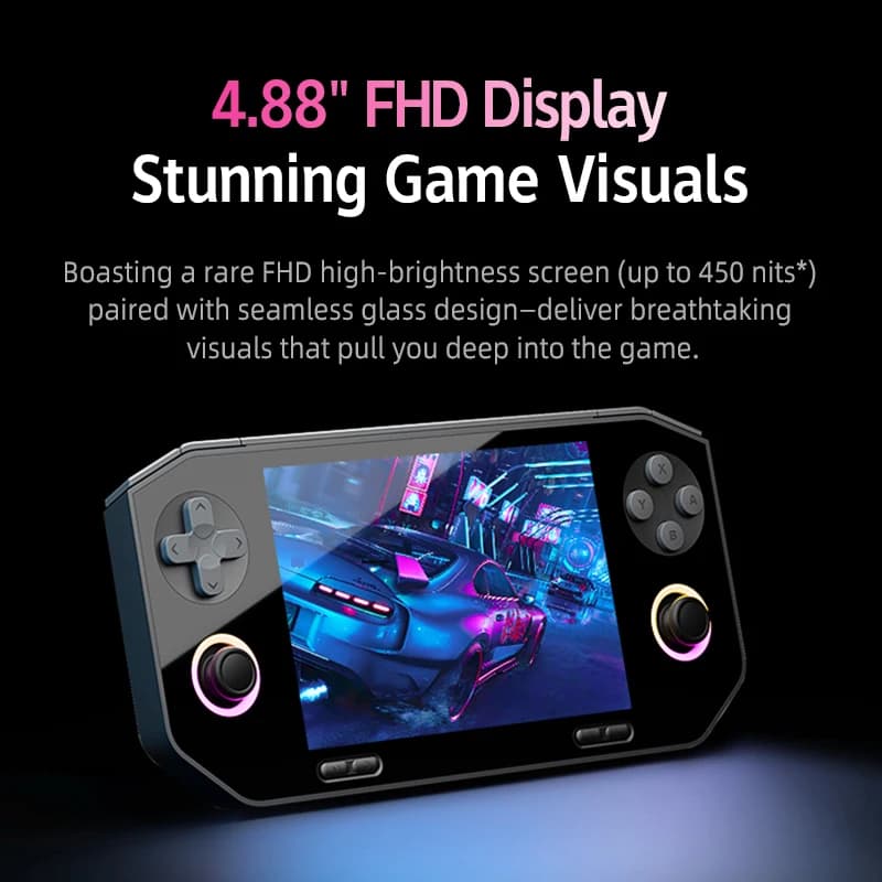 NUOVA Console di Gioco Portatile Retro GameMT EX8 con Schermo HD da 4,88 Pollici 1620x1080, Android 14, MediaTek Helio G99 Octa-core, Giroscopio a 6 Assi