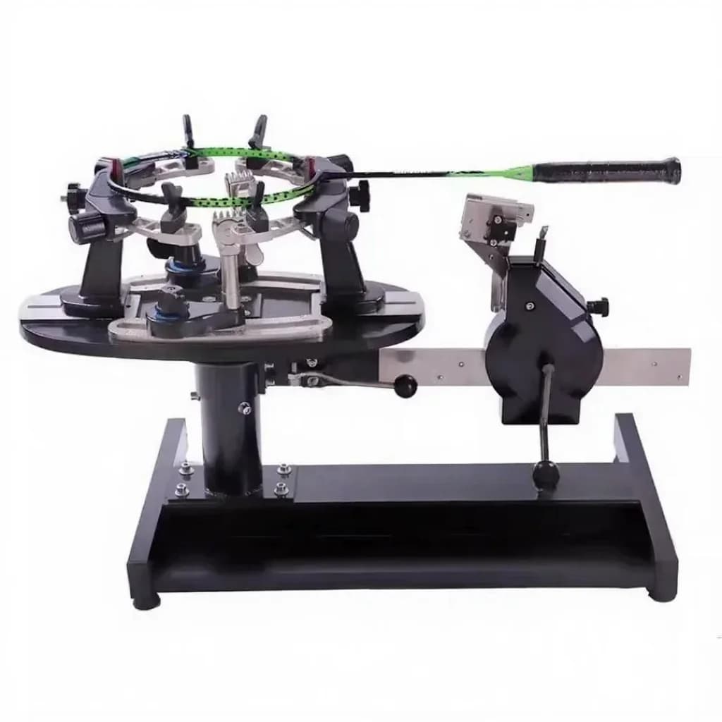 Manual wire wrapping machine for tennis racks
