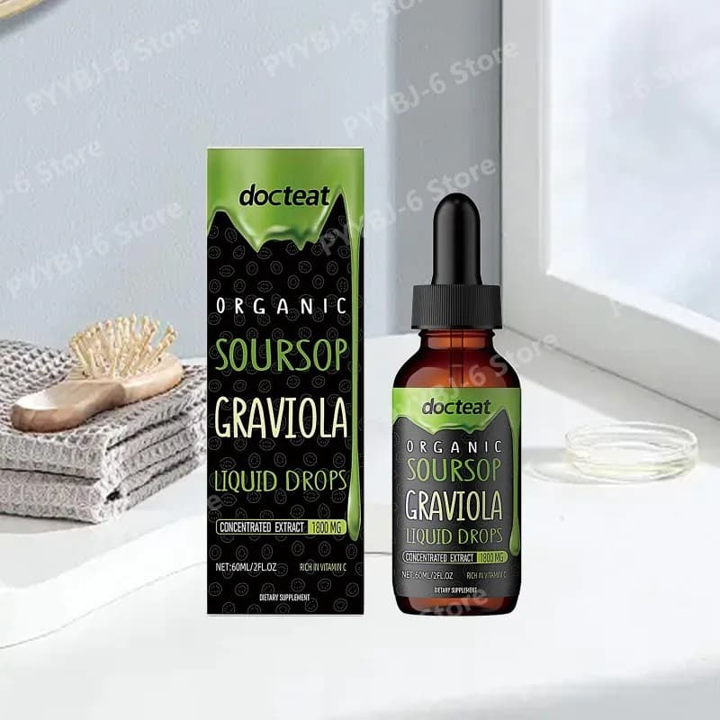 Gocce Liquide di Graviola Formula Delicata per il Supporto dell'Equilibrio Energetico e della Vitalità Corporea Integratore Nutrizionale Quotidiano per Adulti 60ml