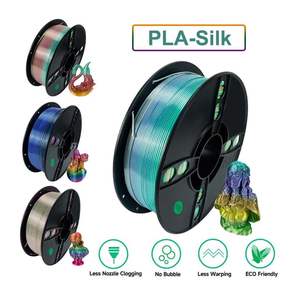 3D Printer Filament PLA silk 1 kg Filament for printing with smooth gloss 3D 1,75 +/- 0.02 mm PLA-Silk