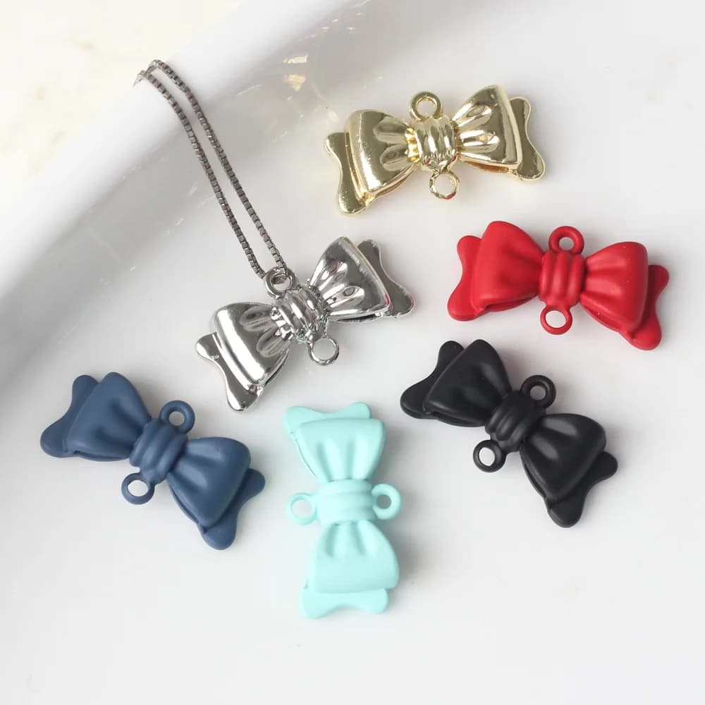 6 pcs/lot 20*10 MILLIMETRIES In Zinc Alloy Spray-Pink Double-Pineded Arco Connector Pendants And FAI Pendants From You Bracelet Necklace Earrings Accessories