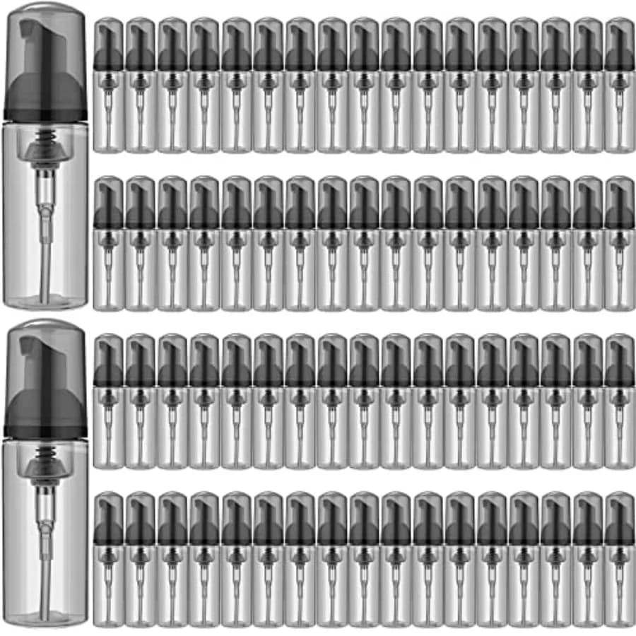 70 Pezzi Dispenser di Sapone in Schiuma da 2 oz in Plastica, Bottiglie Ricaricabili per Shampoo Ciglia con Pompa, Mini Dispenser per Pulizia Ciglia