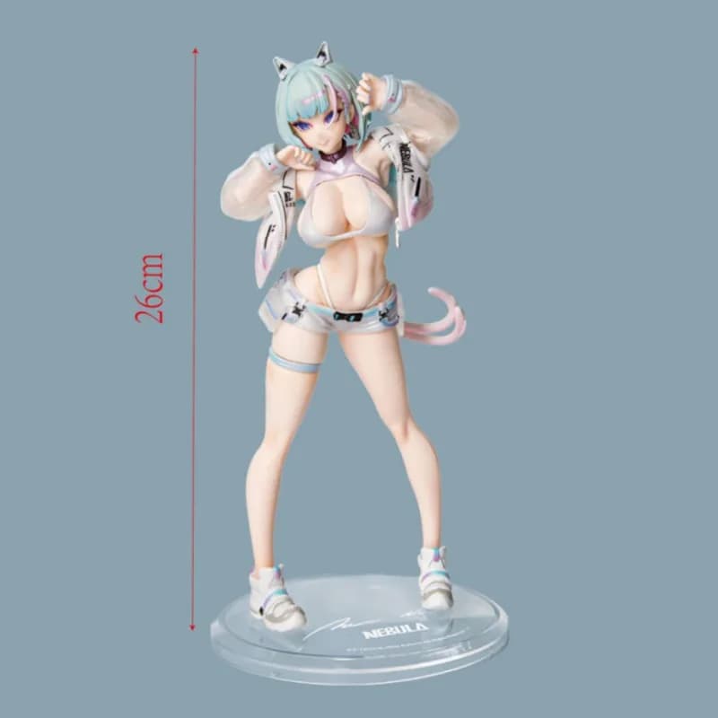 26CM New Anime Cyberpunk Style Future Cat Ear Girl Statue PVC Model Toys Desktop Decoration Collectible Gifts