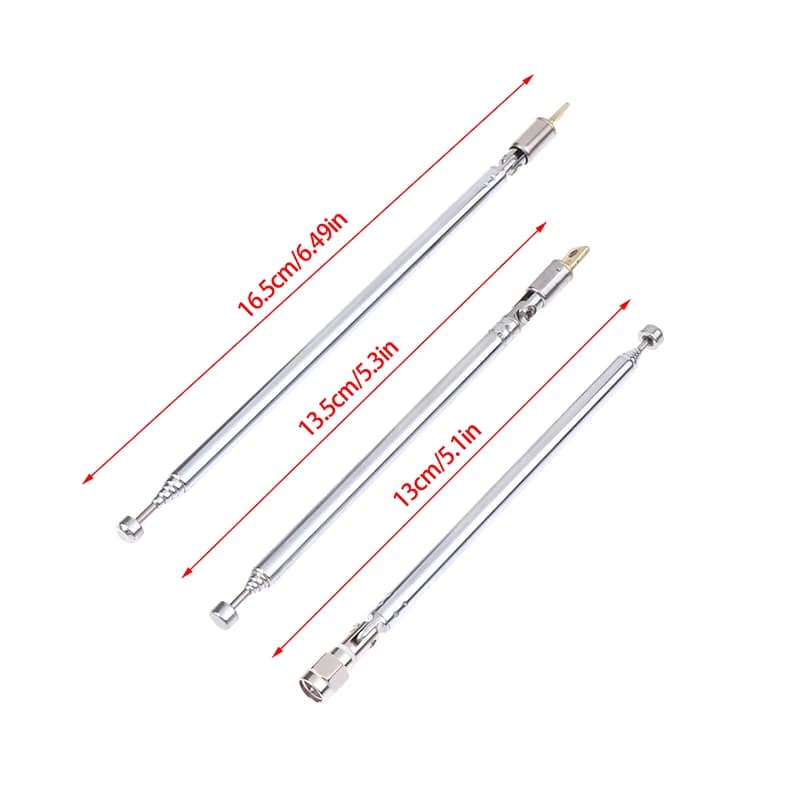 Nuovo! Antenna telescopica radio Am Fm a canale intero in metallo a 6 sezioni da 48/64 cm Antenna rotante a 360 gradi Aeial