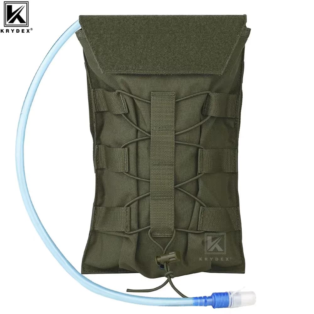 KRYDEX tactical pocket for water bladder Modular 1.5L hydration door MOLLE Pack Outdoor Hunt 50 ounces Water bag Climbing panel