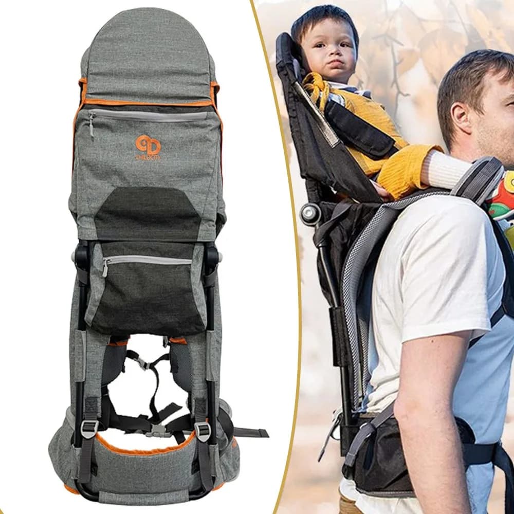 Marsupio per Bambini con Seduta Regolabile, Tettuccio Parasole e Funzioni di Sicurezza Avanzate per Passeggiate all'Aperto