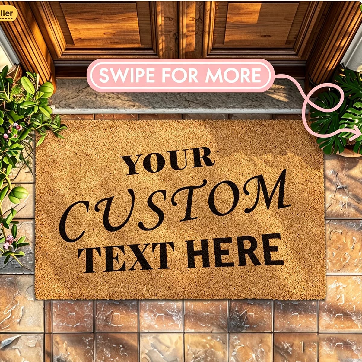 Customized Multi-Purpose Personalized Door Mats with Exclusive Family Names and Images for Kitchen Dining Bedroom Living Room