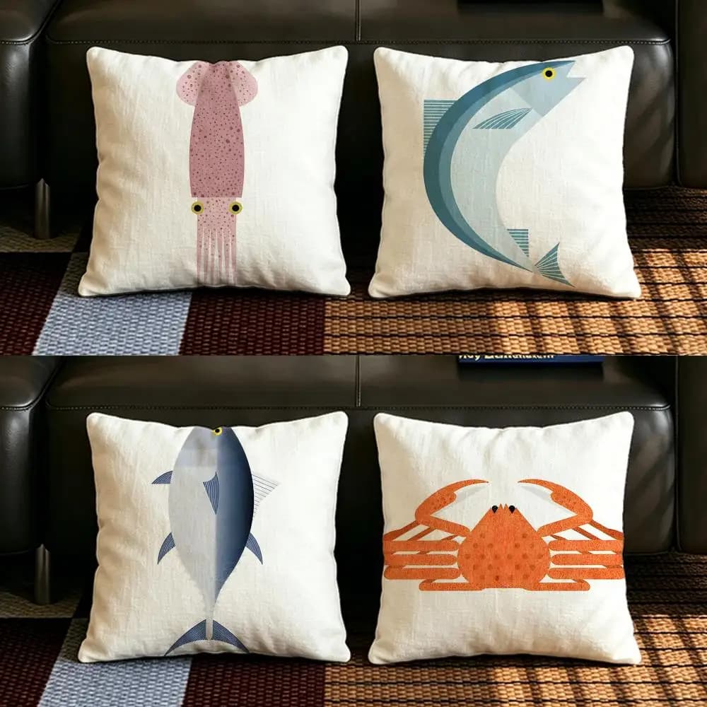 Set di fodere per cuscini in lino naturale, decorazione tutto in uno per divano, camera da letto e sedia R-Ryo TakemasaS
