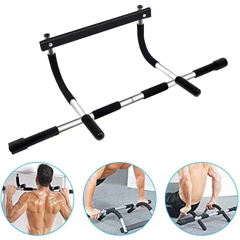 Space Saving Traction Bar – Telescopic Mounting on Door, Multiple Handle for Tractions and Core Training