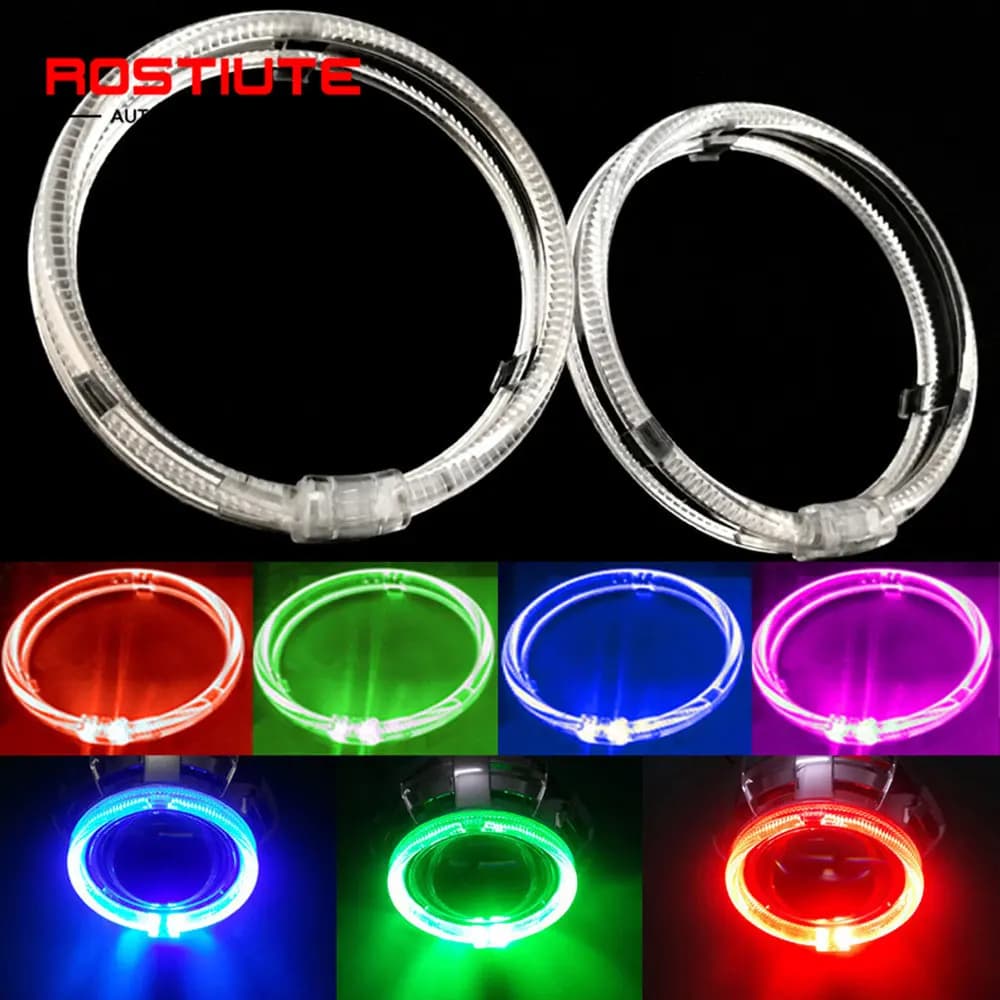 2PCS acrilico Angel Eyes Led Halo Rings 80mm 95mm 105mm 110mm Daytime Running Light Automotive Circular Angel Eyes per moto